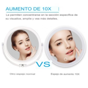 Espejo de maquillaje móvil LED x10 - Imagen 1